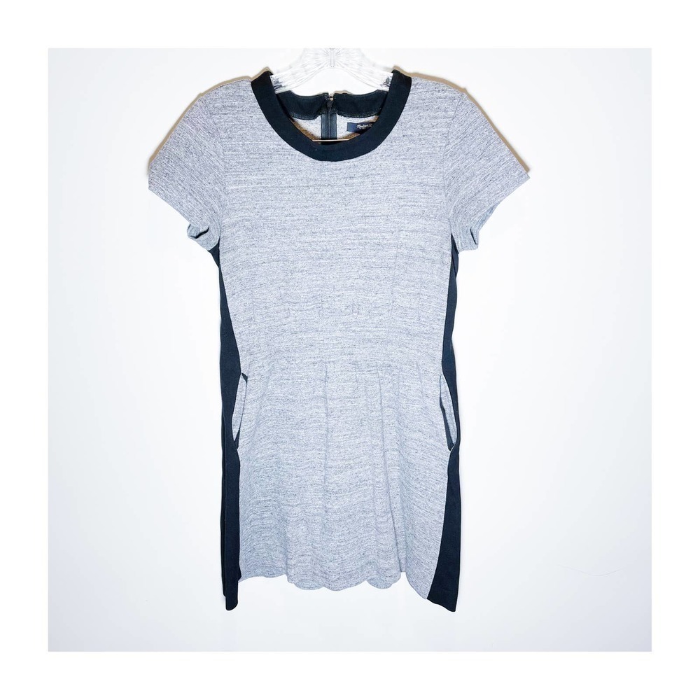 Madewell Salt and Pepper Short Sleeve Dress Black Trim SZ 6